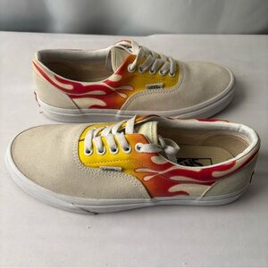 VANS Era Flame Sneakers Size 7Y | Rare Skate Style Fire Print